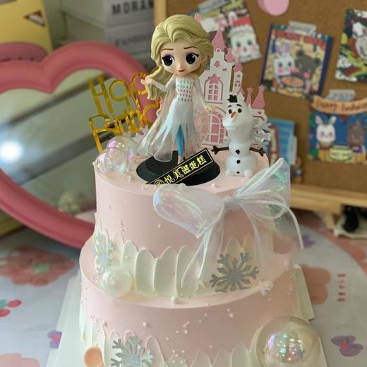 【粉色系爱莎公主双层创意蛋糕】 商品图0
