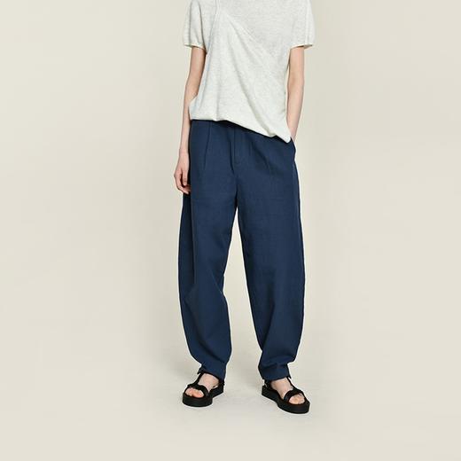 322工房亚麻休闲裤女新款春夏宽松显瘦百搭休闲外穿廓形收口长裤73306 商品图3