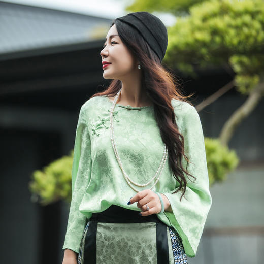 【林栖设计小店】【马面裙好搭档】罗系列 | 复古真丝衬衣宽松显瘦桑蚕丝长袖上衣1911069 商品图1