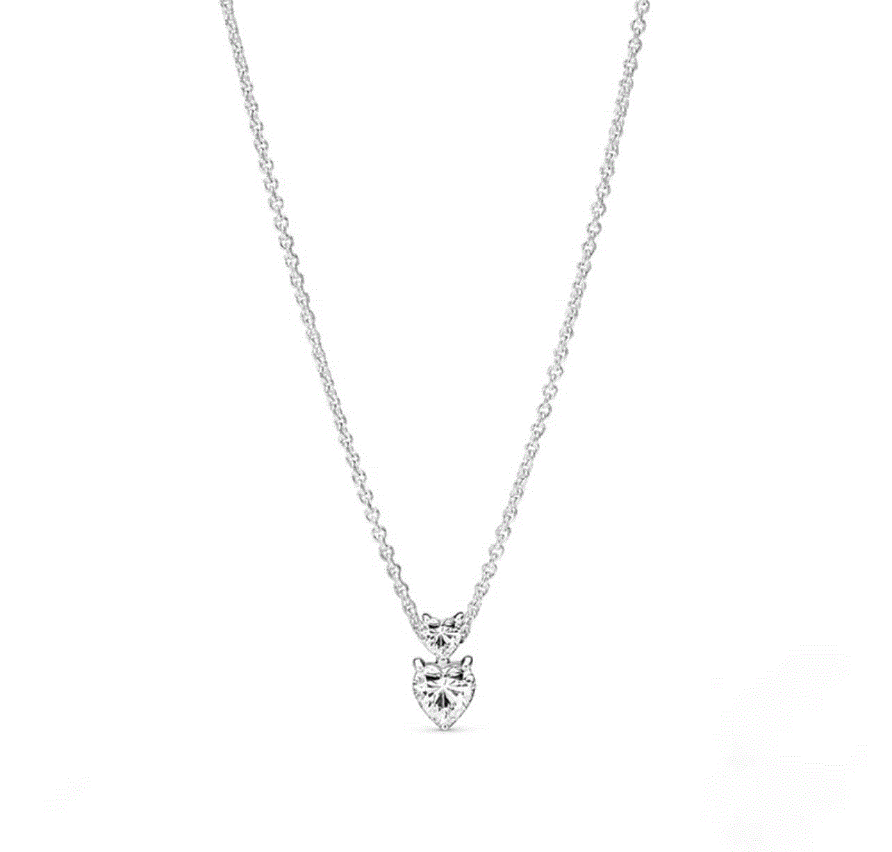 百货世界-潘多拉闪耀双心吊坠锁骨链颈饰