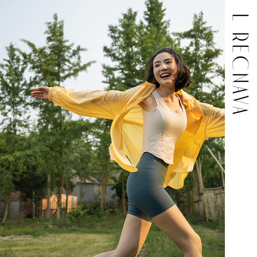 L RECNAVA [冰感螺纹] 可拆卸胸垫背心 拼接显瘦运动休闲背心上衣 商品图5