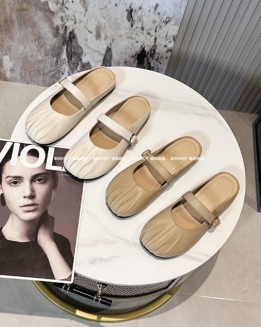 新品羊皮软底软面平底舒适休闲拖鞋947B42525（W） 商品图0