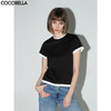 COCOBELLA黑白撞色拼接假两件短袖T恤夏简约精致半袖TS0017 商品缩略图2