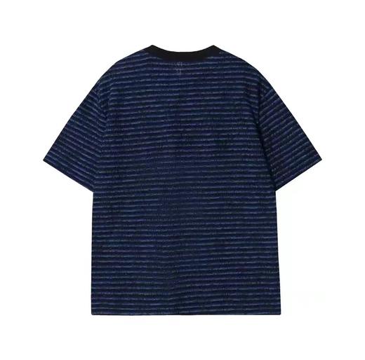 T1015夏季新款条纹男士上衣百搭潮流休闲短袖复古宽松T恤 商品图1