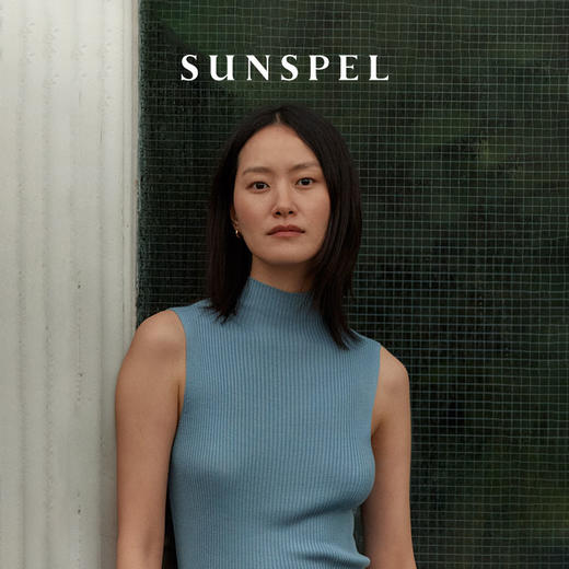 SUNSPEL女士桑蚕丝真丝立领无袖针织背心 商品图3