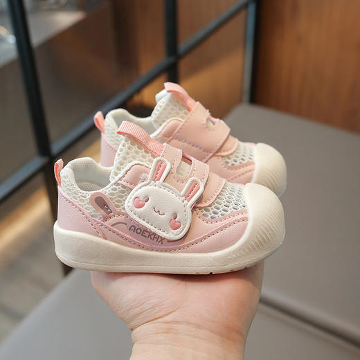 【夏日清凉，单网透气~】软面软底婴儿鞋 网面透气儿童学步鞋 男宝宝机能鞋 女童单魔术贴凉鞋-QQ 商品图4