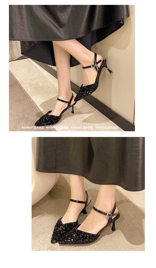 新品亮片细跟时装百搭少女凉鞋909B42590（W） 商品图4