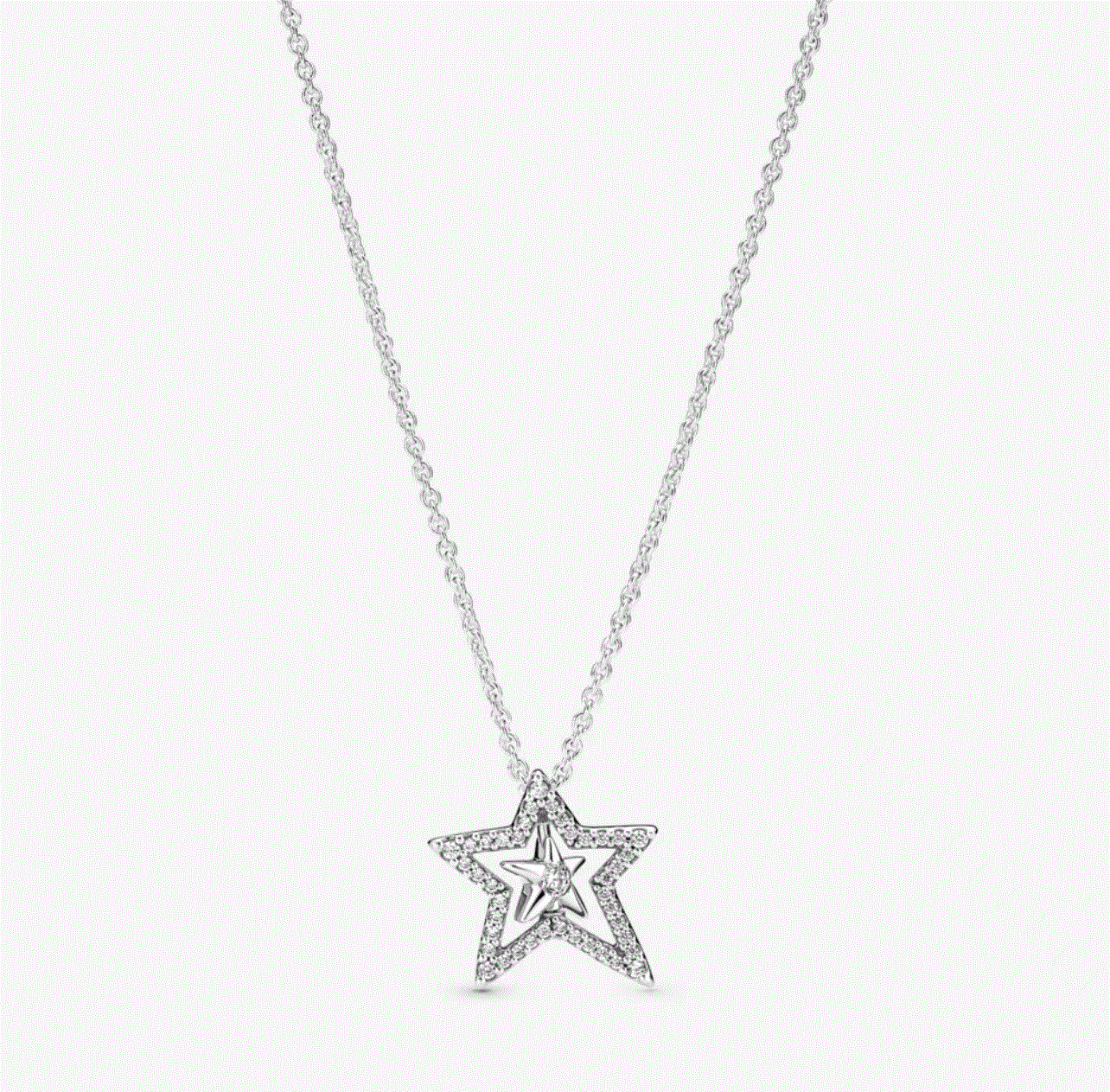 百货世界-潘多拉密镶不对称星星锁骨链颈饰