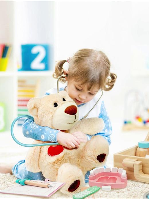 【迪杰熊】儿童仿真过家家小熊医生玩具套装男女孩听诊器护士扮演打针-我是小医生 商品图0