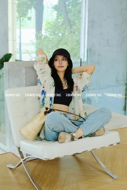 【门店同款】ENJOY夏季蝴蝶结皮牌冰柔直筒裤 157944624 商品图3