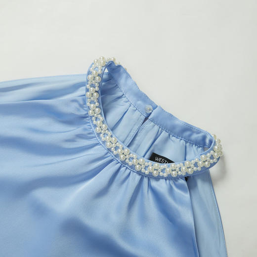 轻奢柔光套装女夏季挂脖衬衣搭半裙两件套需分开购买V1841520 商品图5