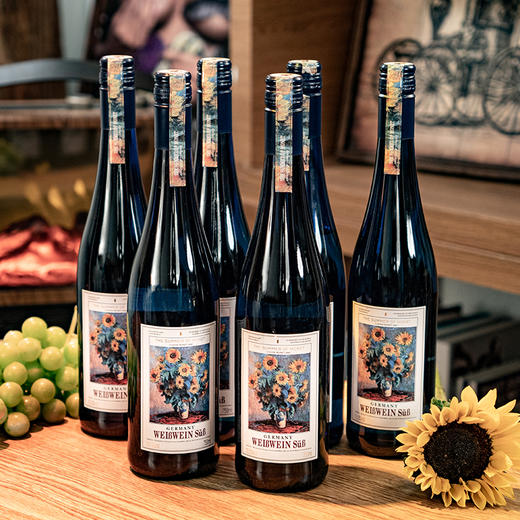 单宁汇 DNH甜白葡萄酒莫奈之夏德国雷司令原瓶进口艺术联名10.5度白葡萄酒 红色 莫奈之夏六瓶菜箱装 商品图4