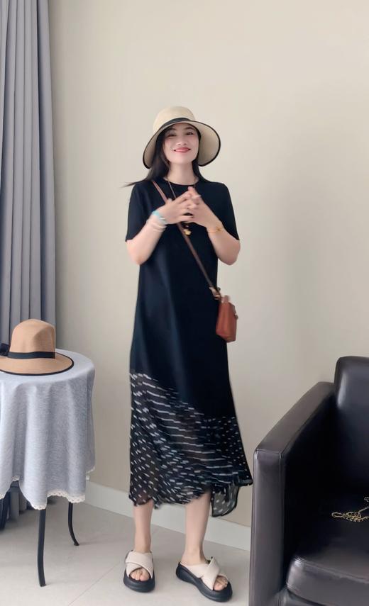 梦露波点拼接鱼尾连衣裙夏季优雅永不过时 商品图1