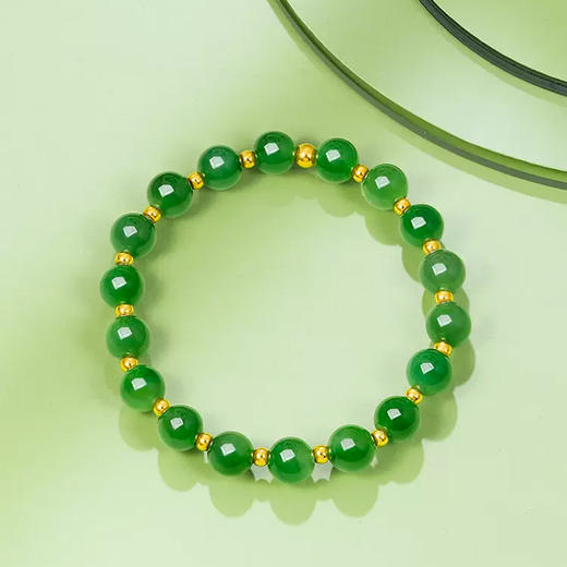 【经典】绝代芳华和田玉碧玉手串 玉珠亮丽 清新脱俗 商品图3