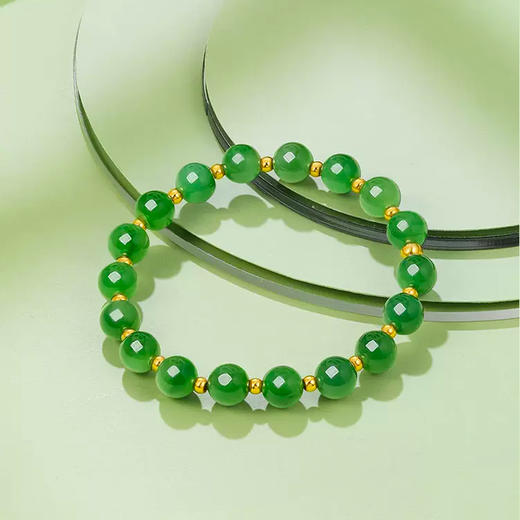 【经典】绝代芳华和田玉碧玉手串 玉珠亮丽 清新脱俗 商品图2