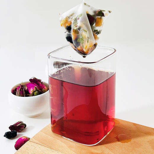 【宜昌助农馆】旭旦苹果玫瑰荷叶茶 重瓣玫瑰桑葚决明子袋泡茶女生夏日冲泡养生茶75g 商品图4