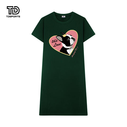 tdsports唐代运动潮牌卡通印花2024年夏季新款女装休闲圆领短袖连衣裙 商品图1
