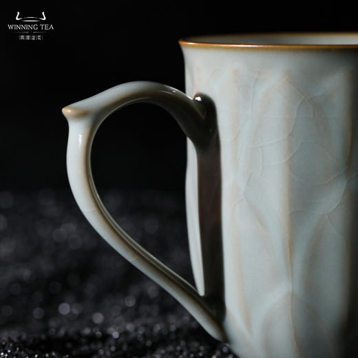 问鼎天青帷幄莲瓣老板杯汝窑 商品图1