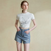 复古甜酷辣妹风牛仔裤女夏季廓形破洞毛边A字短裤V2341690 商品缩略图3