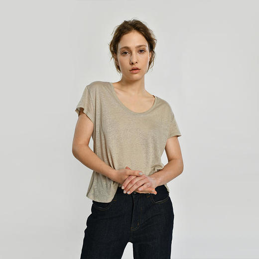 纯亚麻圆领T恤W1212R05 商品图4