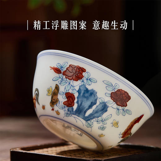 【故宫茶具】仿古斗彩鸡缸杯复刻茶杯礼盒生日礼物 商品图4