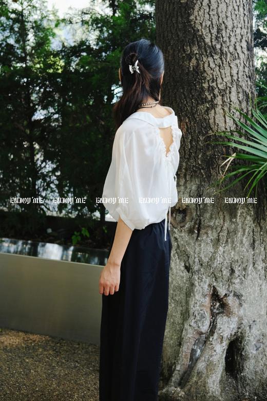 【门店同款】ENJOY夏季镂空抽褶设计款衬衣 157944149 商品图5