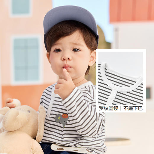巴拉巴拉儿童t恤男宝长袖女童上衣打底衫新款秋装全棉舒适萌 商品图3