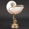 独角鹿西洋古董1600年代英国伊丽莎白一世时期出品古希腊神话主题银镀金装饰鹦鹉螺杯摆件 商品缩略图1