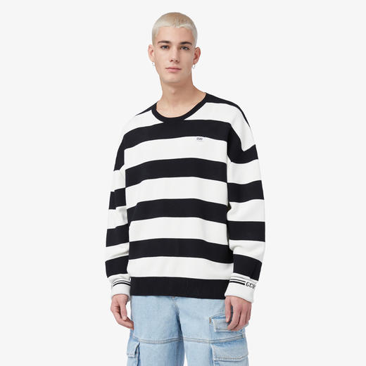 GCDS 男士徽标贴花条纹针织衫 混色 A1CM1501KA209 商品图1