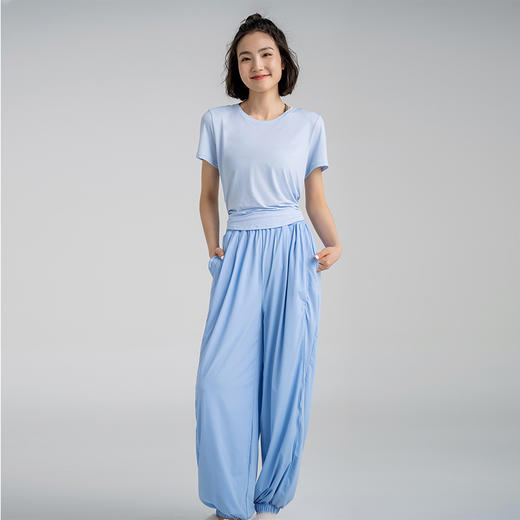 凉感爽滑面料 UPF50+防晒宽松束脚裤 垂感飘逸 遮肉显瘦长裤 商品图2