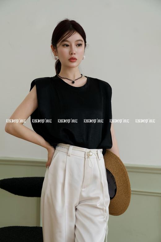 【门店同款】ENJOY夏季智性-珍珠扣腰带直筒裤 158146499 商品图10