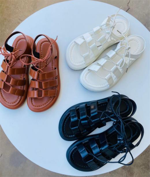 【复古交叉绑带时尚个性平底罗马凉鞋DG219】💥 💥 穿上罗马凉鞋，不仅美感十足，还超级舒适！🌷 商品图1