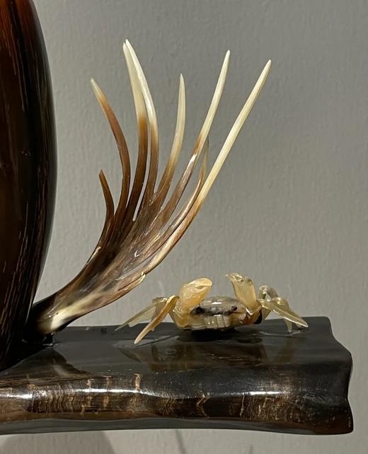 牛角巧雕案头笔筒摆件，顺丰包邮 商品图5