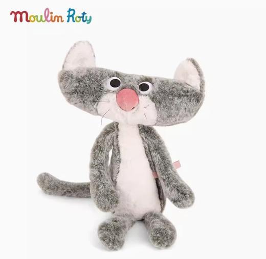 法国moulinroty法国儿童书籍玩偶系列-扁扁猫 高37厘米 商品图0