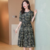 ASE通勤重磅真丝2024年夏季新款复古花色收腰显瘦真丝连衣裙夏季裙子 商品缩略图3