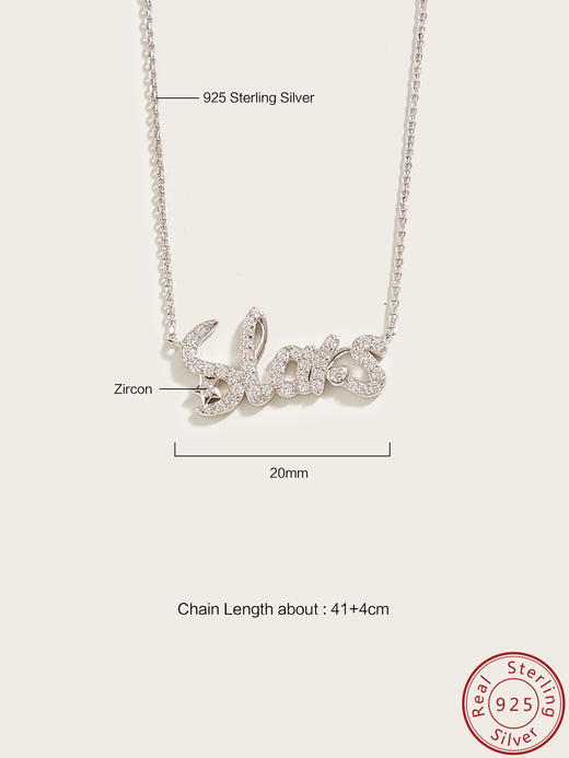 【品牌授权】LACLOCHE纯银镀白金“STARS”繁星项链 颜色：白金色； 材质：925银 商品图2