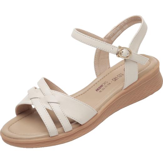 信诺真皮舒适中年妈妈凉鞋2023夏季新款软底坡跟防滑休闲百搭女鞋23L368-6 商品图4