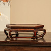 二十世纪 红木彭牙鼓腿带拖泥六角器座 商品缩略图0