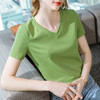 短袖t恤女新款女装简约v领棉体恤纯色大码收腰上衣CN94 29166 WX-171 商品缩略图11