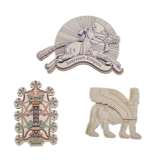 大英博物馆x苏州博物馆亚述系列亚述 巴尼拔 生命之树 人首翼牛图 银箔 冰箱贴 商品图3