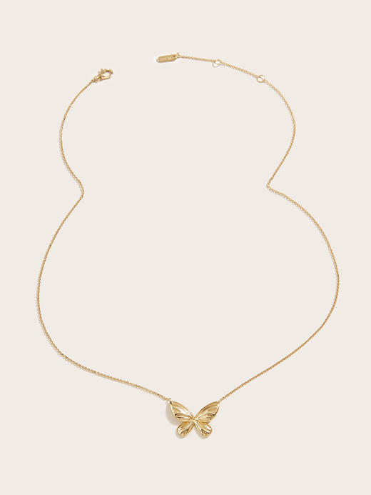【品牌授权】LACLOCHE纯银镀金闪蝶项链 颜色：14K黄； 材质：925银 商品图1