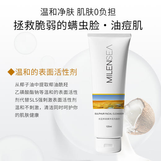 【硫磺净痘洁面乳120ml】源自死海的天然硫磺 除螨养肤 特别针对粉刺 痘痘 黑头 商品图2