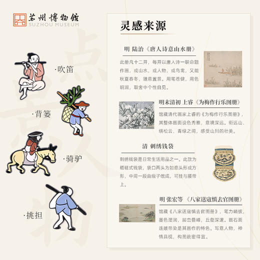 苏州博物馆 点景人物徽章冰箱贴套装 商品图2
