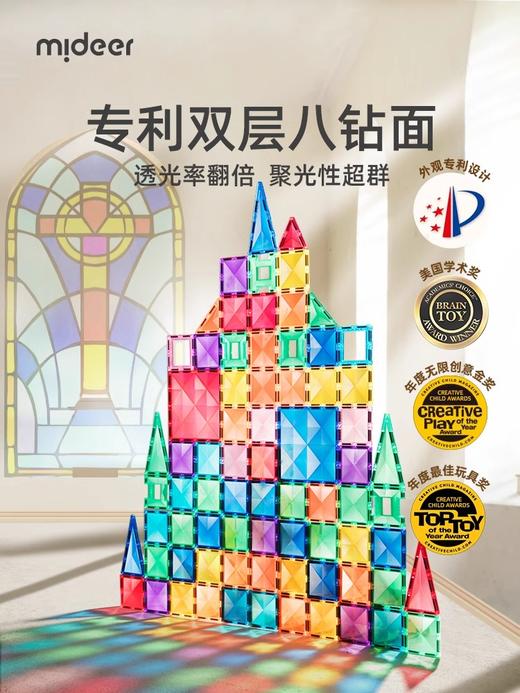 mideer弥鹿儿童磁力片彩窗积木男女孩拼图磁铁棒益智六一礼物玩具 商品图0