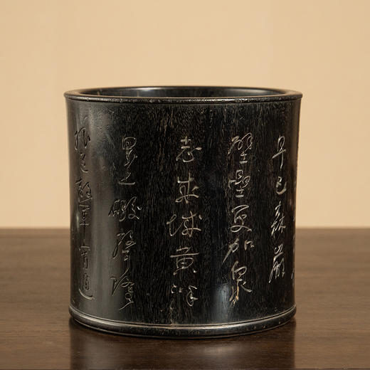 民国 紫檀诗文笔筒 商品图0