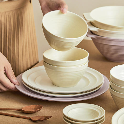 摩登主妇釉下彩碗碟套装家用2024新款陶瓷饭碗盘子菜盘高级感餐具 商品图1