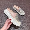 【预售5天】亮片半拖鞋女内增高6cm夏新款厚底凉拖坡跟女鞋ZMXY&2022T302-1 商品缩略图4