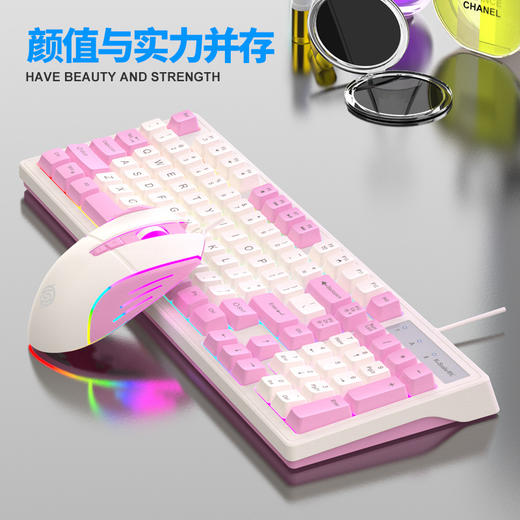 【手感好，用起来不累】蝰蛇KM800机械手感键盘鼠标套装有线 电竞游戏专用 办公 98键USB键鼠 给你奇妙体验 感受前所未有绝妙手感 商品图2