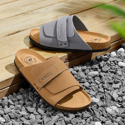 骆驼拖鞋男2025新款夏季软木勃肯鞋户外休闲运动透气防滑男鞋外穿 G14M074665 商品图4