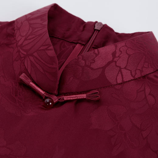 PF8G6斯尔丽2024新款改良旗袍拼接薄透朦胧水墨画精致流苏连衣裙 商品图4